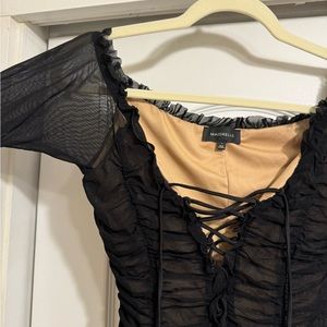 Majorelle Black Bodysuit Top